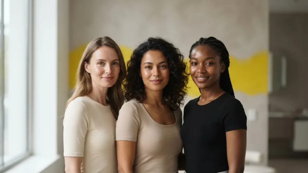 Laser treatment for darker skin — three different skin tones