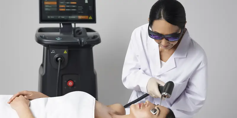 Practitioner performing an ADVATx laser treatment