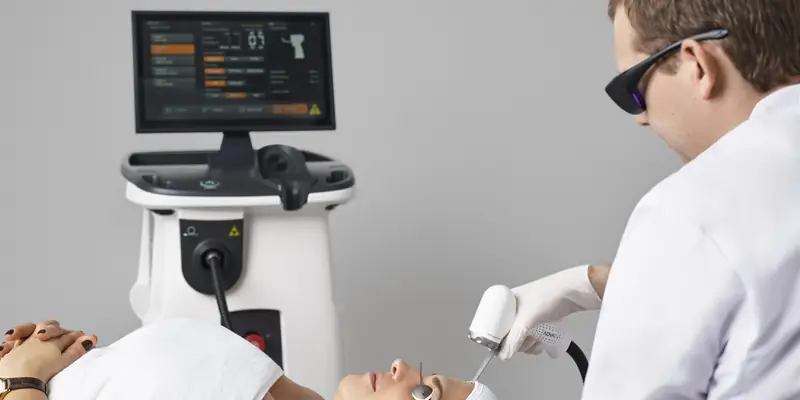 ADVATx laser in use with a clinician and patient in clinic